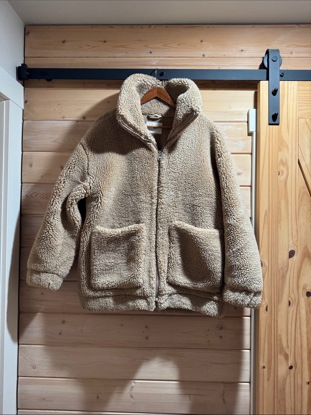 Aritzia TNA Beige Teddy Jacket